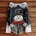 thumbnail image 5 of Arlun Plus Size Christmas Knit Sweaters for Women Red Glass Elk Reindeer Snowman Print Xmas Pullovers Tops Trendy Soft Comfort Long Sleeve Round Neck Cute Sweater Grey2 XXL, 5 of 5