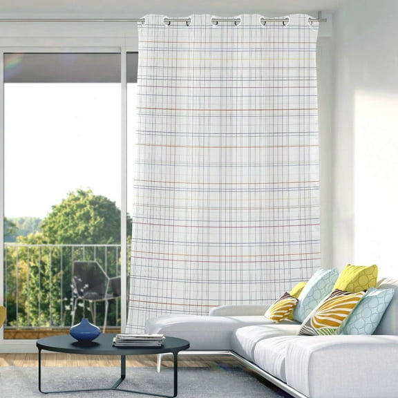 Checkered Plaid Pattern Blackout Curtains 84"x52" Thermal Insulated Curtain 1 Panel