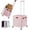 Pink, variant on Portable Rolling Crate Handcart Shopping Trolley, Folding Utility Cart, Collapsible Tool Box with Lid, Basket on 4 Rotate Wheels, for Grocery, Office, Luggage, Teacher