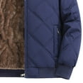 thumbnail image 4 of ZCFZJW Quilted Jacket for Mens Heavyweight Thicken Fleece Sherpa Lined Winter Coats Warm Full Zip Stand Collar Bomber Jacket with Pockets Blue XXL, 4 of 4