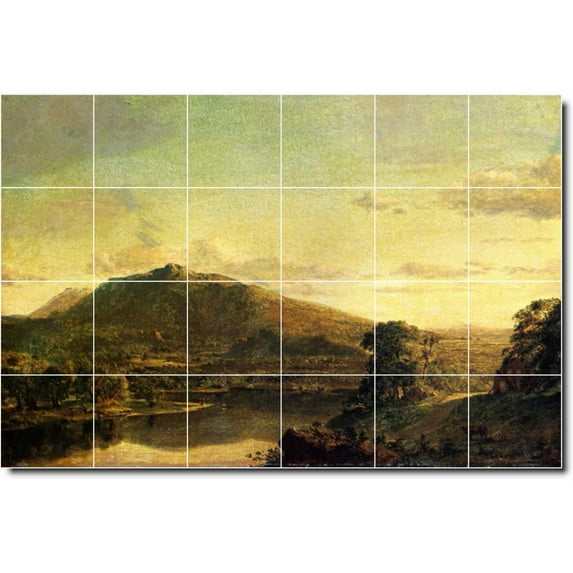 Ceramic Tile Mural-Frederic Church Landscapes Painting 205. 25.5" w x 17" h using (24) 4.25 x 4.25 ceramic tiles