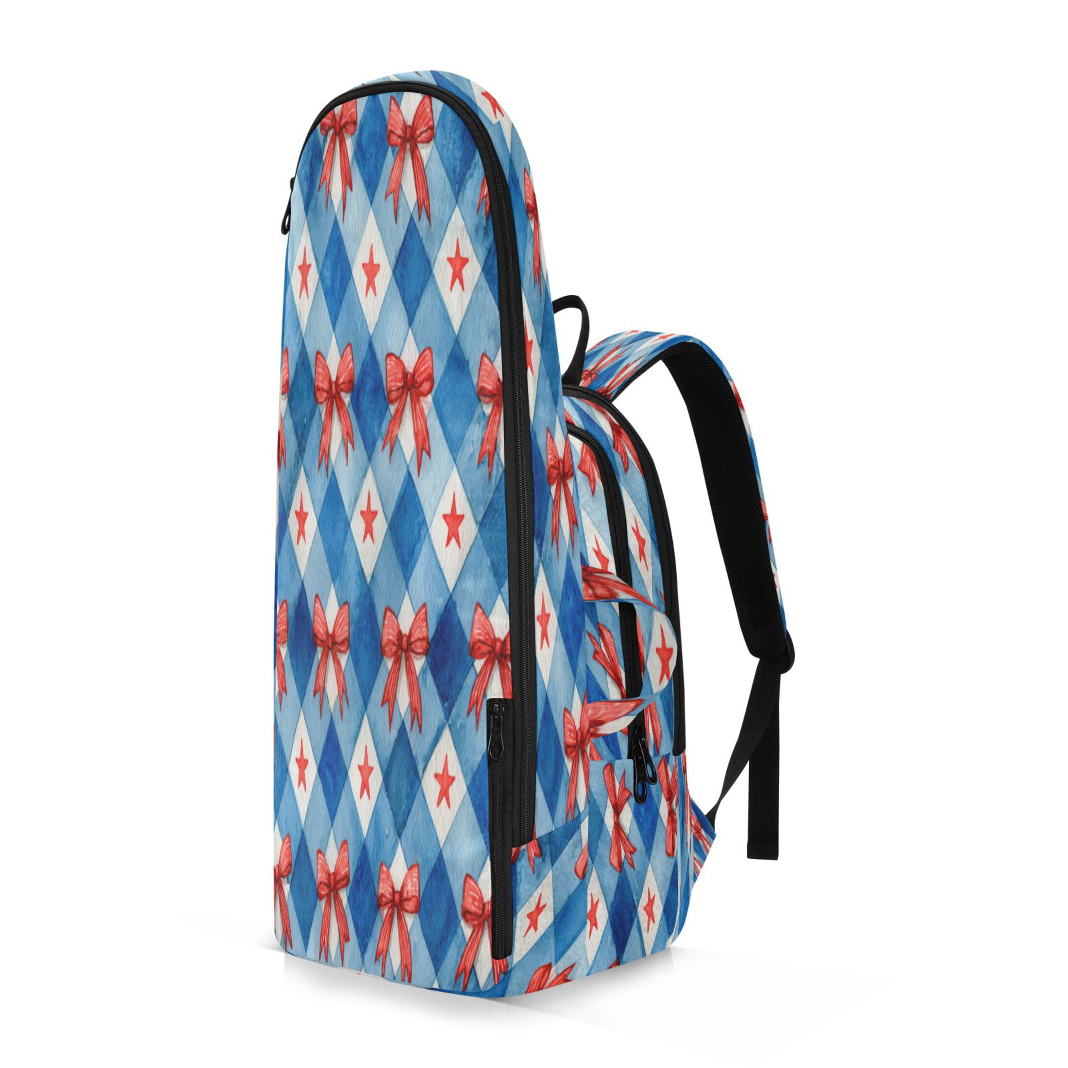 2 Racquet Holder Tennis Backpack Tennis Racket Covers Gym Bags Vibrant Red Bows Pattern