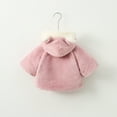 thumbnail image 4 of LLYwey Kids Coat Winter Winter Toddler Girls Solid Color Plush Cute Flowers Rabbit Ears Winter Hoodie Thick Coat Cloak New Long Sleeve Hoodies Casual Jackets Outwear Purples 6-9 Months, 4 of 6