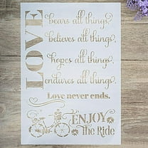 DIY Decorative Love Stencil Template for Painting on Walls Furniture Crafts (A4 Size)