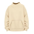 thumbnail image 6 of Mock Neck Sweatshirts for Womens Oversized Pullover Long Sleeves Top Lightweight Fall Shirt with Kangaroo Pocket Cute Teen Girl Clothes, 6 of 6