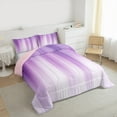 thumbnail image 3 of Feelyou Dreamy Plum Stripes Bedding Comforter Set, Abstract Geometric Twin Comforter Sets, Teens Girls Boys Kids Reversible Bedding Set, Breathable Home Decor, 2-Piece, 3 of 8