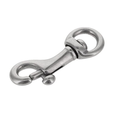 Wideskall Heavy Duty Bull Snap Latching Hooks – 5 Pack, 4" Round Swivel Eye, Chrome Steel