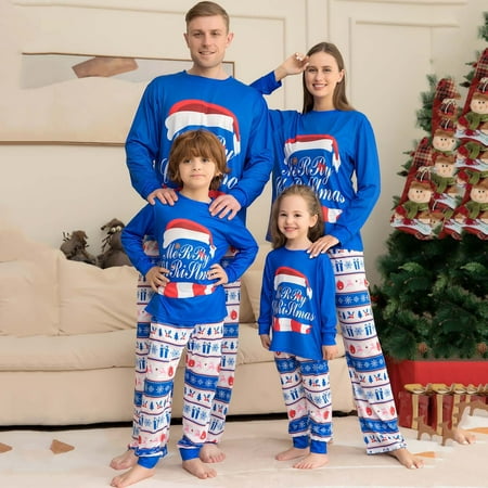 

SHENGXINY Christmas Family Matching PJ s with Deer Toddler Pajamas Clearance Parent-child Warm Christmas Set Printed Home Wear Pajamas Two-piece Kid Set Xmas Gift