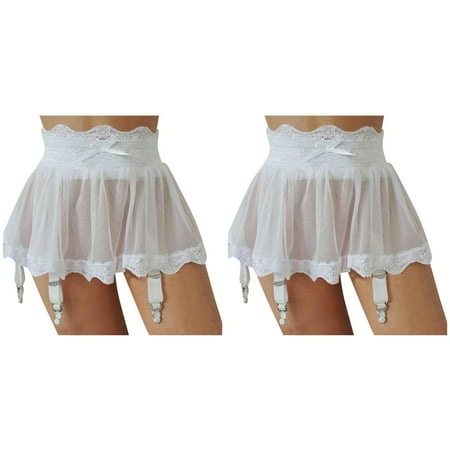 Wijhcboe 2 Pack Women plus Size Lingerie Push up Dress Sexy Lingerie Plus Sexy Lingerie for Women Christmas Size Bandage Garter Stocking Suspenders Garter Belt Lace Mesh Female Hot Skirt Underwear L