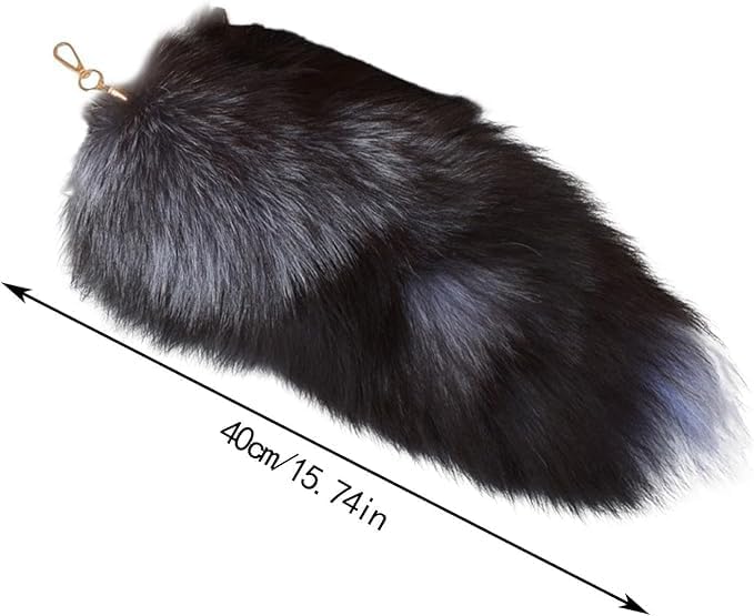 3PC Faux Fox Tail Keychain Pendant, 40CM Fox Tail Keychain Accessories, Soft Fluffy Charm Keyrings Animal Tail for Bag