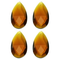 Uxcell K9 Crystal Pendants Teardrop Beads, 4 Pack 50mm Chandelier Prisms Parts Hanging Beads DIY Lamp for Arts Crafts Decoration, Amber