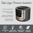 thumbnail image 3 of Bentgo Stainless Insulated Food Container - 2.4 Cups (19 oz), Triple-Layer Insulation, Vacuum Seal, Leak-Proof, Wide Opening, Stainless Steel, for Cool/Warm Foods (Carbon Black), 3 of 8