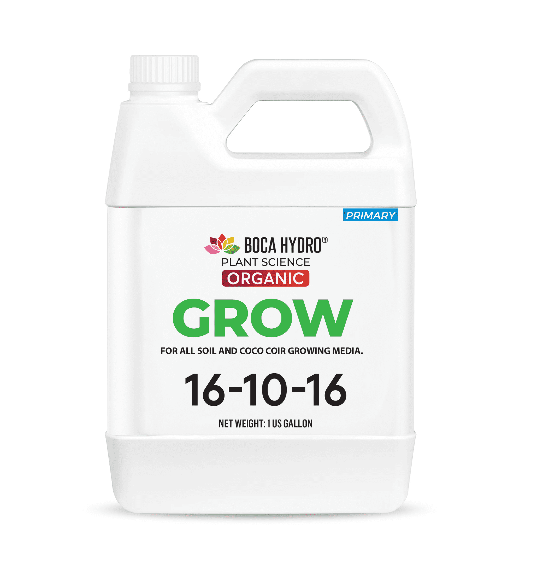 Boca Hydro Grow Soil – Organic Liquid Plant Food 16-10-16 NPK | Base Grow Fertilizer with Amino Acids & Micronutrients | Complete Organic Nutrition for Strong Vegetative Growth, Healthy Roots, and Vi