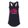thumbnail image 2 of I Wear Pink for My Sisiter Survivor Awareness Ladies Racerback Tank Top, Black, Medium, 2 of 3