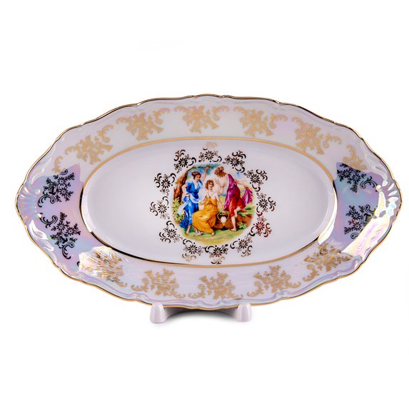 THUN Oval Serving Plate 10.24" (26 cm) Madonna Porcelain Oval Dish for Fish Porcelain Dinner Platter for Appetizers Porcelain Dish