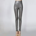 thumbnail image 3 of JJHGVB Faux Leather Leggings Fleece Lined Pants High Waisted Leggings for Women's Trousers Womens Trendy Pants Pull On Trousers for Women Dress Pants Women Gray 1 S, 3 of 5