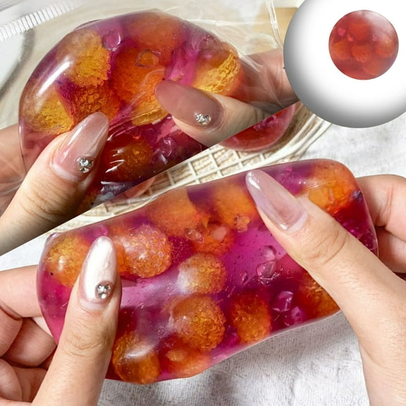 Grape Stress Relief Ball, Squeeze Sensory Fidget Toy, Soft Slow Rising Decompression Ball, Anxiety Relief Hand Therapy For Kids Adults