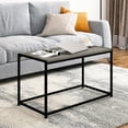 thumbnail image 2 of Furinno Camnus Coffee Table, Metal Frame Grey Coffee Table, Rectangular Wide Side Table, Easy Assembly, for Living Room, Bedroom, Home Office, Grey Oak, 2 of 5