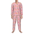 thumbnail image 3 of Naloa Colorful Pets Paws Men’s Pajamas Set - Long Sleeve Button Down Sleep Shirt and Pajama Bottoms Sleepwear Set-Small, 3 of 7