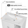 thumbnail image 5 of EUCOCO 30" Bathroom Vanity with Sink, Bathroom Storage Cabinet with Doors,Drawers and Adjustable Shelf, Solid Wood Frame, Ceramic Sink, White, 5 of 10