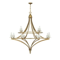 Director 12-Light Chandelier in Warm Brass