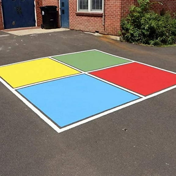 Classic Four-Square Stencil | Playground Stencil Collection | 8 x 8 feet | Paint Stencils for Playground and Pavement