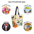 thumbnail image 7 of FORMRS Womens Canvas Tote Bag with Zipper Inner Pocket Shoulder Handbag, Black Cats Reading, 7 of 7