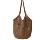 thumbnail image 1 of Bolso de paja tejido hueco de gran capacidad, bolso de mano elegante de un solo hombro para viajes, playa y compras., 1 of 7