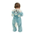 thumbnail image 5 of Jinhomg Baby Animal Hooded Romper Thermal Cozy Flannel Winter Jumpsuit Casual Long Sleeve Full Zip Bodysuit 2024 Party Cosplay Jumpsuit Sales Today Clearance Women Blue 18 Months, 5 of 10