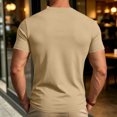 thumbnail image 4 of Mens Shirts Crewneck Short Sleeve Slim Fit T Shirts For Men Stretch Breathable Top Cozy Fitness Clothing Khaki 3XL, 4 of 7