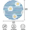 thumbnail image 4 of Blue Striped Daisy Round Placemats Washable Placemats Non-Slip Heat-Resistant Table Place Mats for Dining Kitchen Holiday Party Table Decoration 15.4"-6PCS Table Mat, 4 of 7