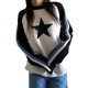 thumbnail image 1 of TRKIYQC, suéter salvaje a la moda para mujer, jerséis informales de manga larga con cuello redondo y rayas de colores en contraste con estampado de estrellas, Tops informales para otoño e invierno TRKIYQC moda, 1 of 5