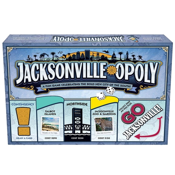 Late For The Sky: Jacksonville-Opoly - City Themed Opoly-Style Board Game, Landmark Properties, Family Strategy, 2-6 Player Traditional or 1hr Version