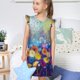 thumbnail image 4 of Fotbe Spring Flower Seasonal Vestido de Dormir para Niñas de 3 a 10 Años, Mangas Cortas, Estilo Princesa, Pijama Camisón con Mangas Voladas-X-Large, 4 of 6
