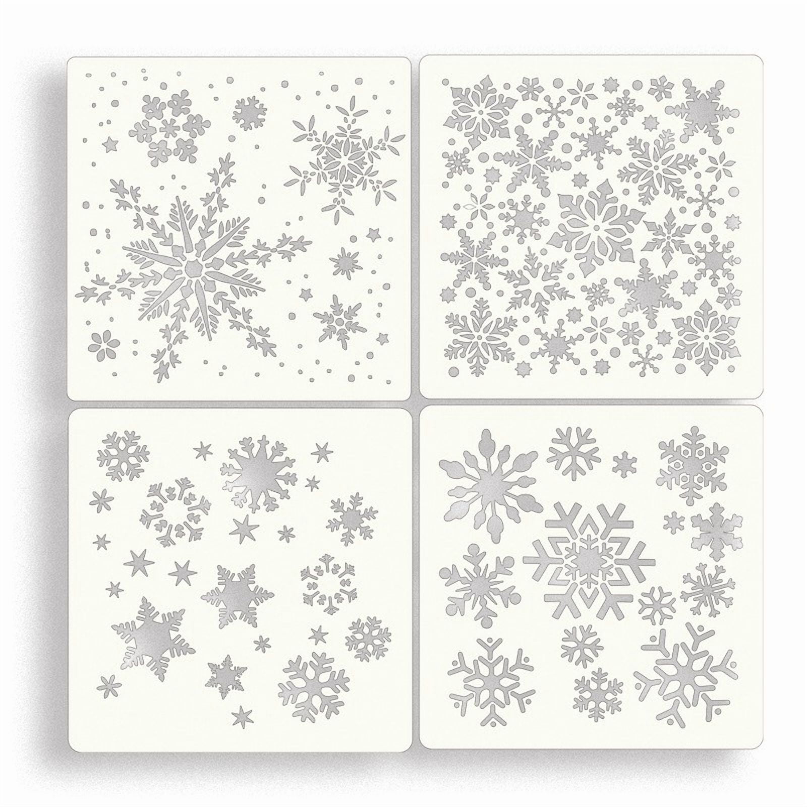 Lot De 60 Pochoirs De Noël Réutilisables - Flocons De Neige, Père Noël, Sapins - En Plastique PET (7,6x7,6 Cm) - Pour Décorations DIY, Peinture, Scrapbooking