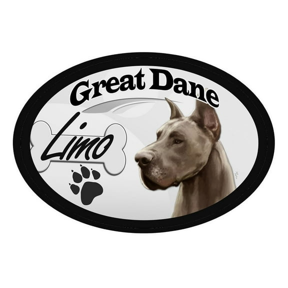 Great Dane Limo Oval Dog Magnet for Cars, Trucks and More