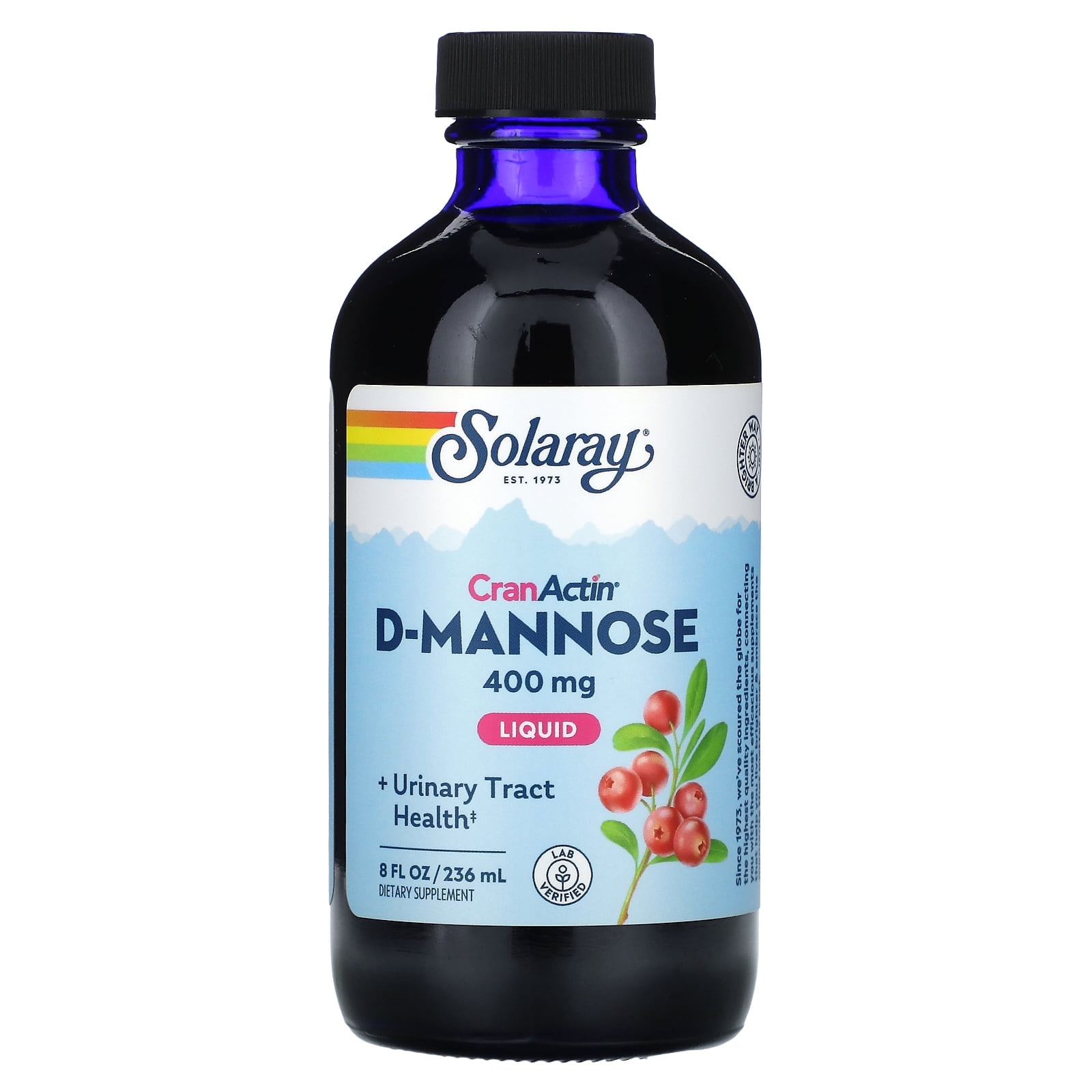 Solaray D-Mannose w/CranActin Cranberry Extract Unflavored 8 oz Liquid