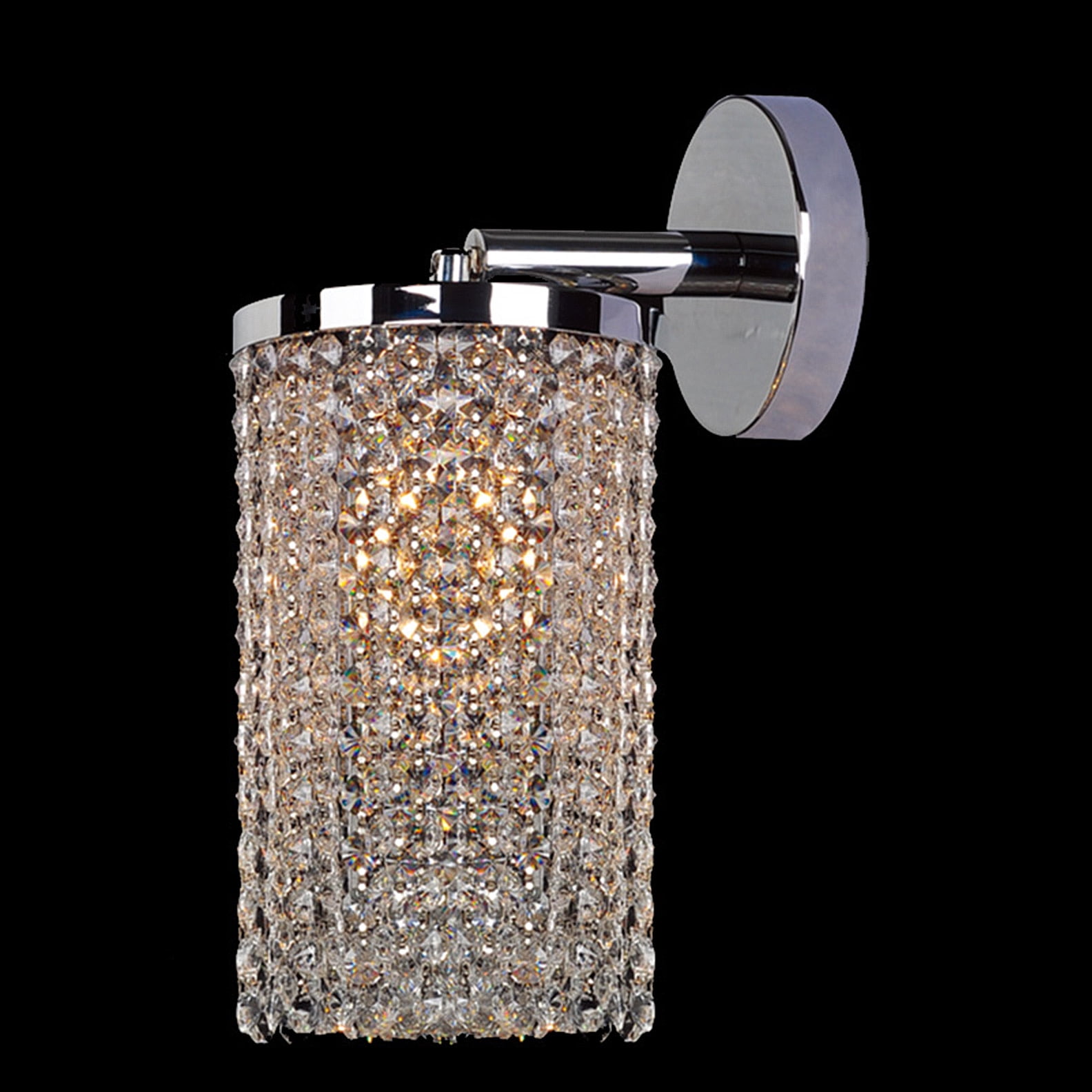 Prism Collection 1 Light Chrome Finish and Clear Crystal Wall Sconce Vanity Light 6" W x 10" H Small