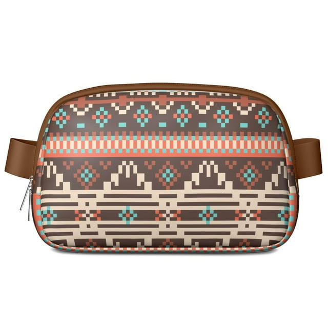 Sac Banane Rustique Bohème – Imperméable, Ajustable pour Course, Randonnée, Festivals (Design Artistique Vintage)