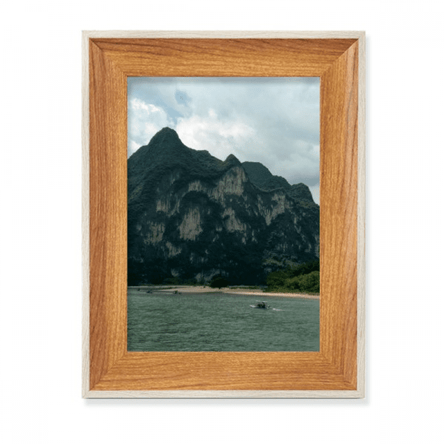 Mountains And Rivers Photography Desktop Wooden Photo Frame Display Picture Art Painting Multiple Sets