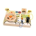 thumbnail image 2 of Tablero sensorial Montessori con LED, juguete sensorial de madera, tablero sensorial de desarrollo, volante, 2 of 9