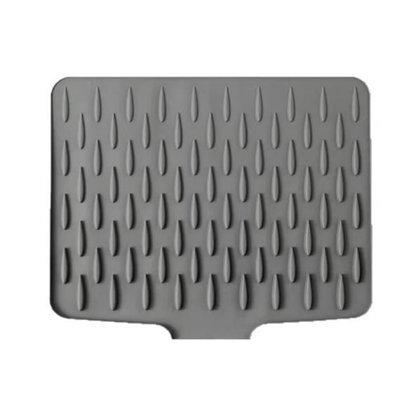 Shoreew Silicone Slope Drain Mat for Drip-Free Drying Space-Saving Dish Drainer Heat-Resistant Pot Rack Non-Slip Mat for Kitchen Countertop