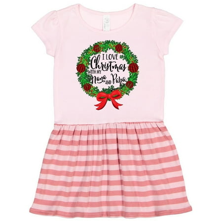 

Inktastic I Love Christmas with My Nana and Papa Wreath Gift Toddler Girl Dress