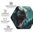 thumbnail image 4 of Pofeuu Underwater Dinosaur Shark Print Leather Coasters Set of 6, Round Cups Mugs Mat Pad for Home Kitchen Heat Resistant Drink Coasters,Hexagon, 4 of 7