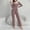 Pink, variant on WCJM Birthday Outfits for Women Ribbed Pajama Sets for Women Pullover V Neck Long Sleeve Sleepwear Matching Comfy Long Pants Two-Piece Set Women Pajama Sets