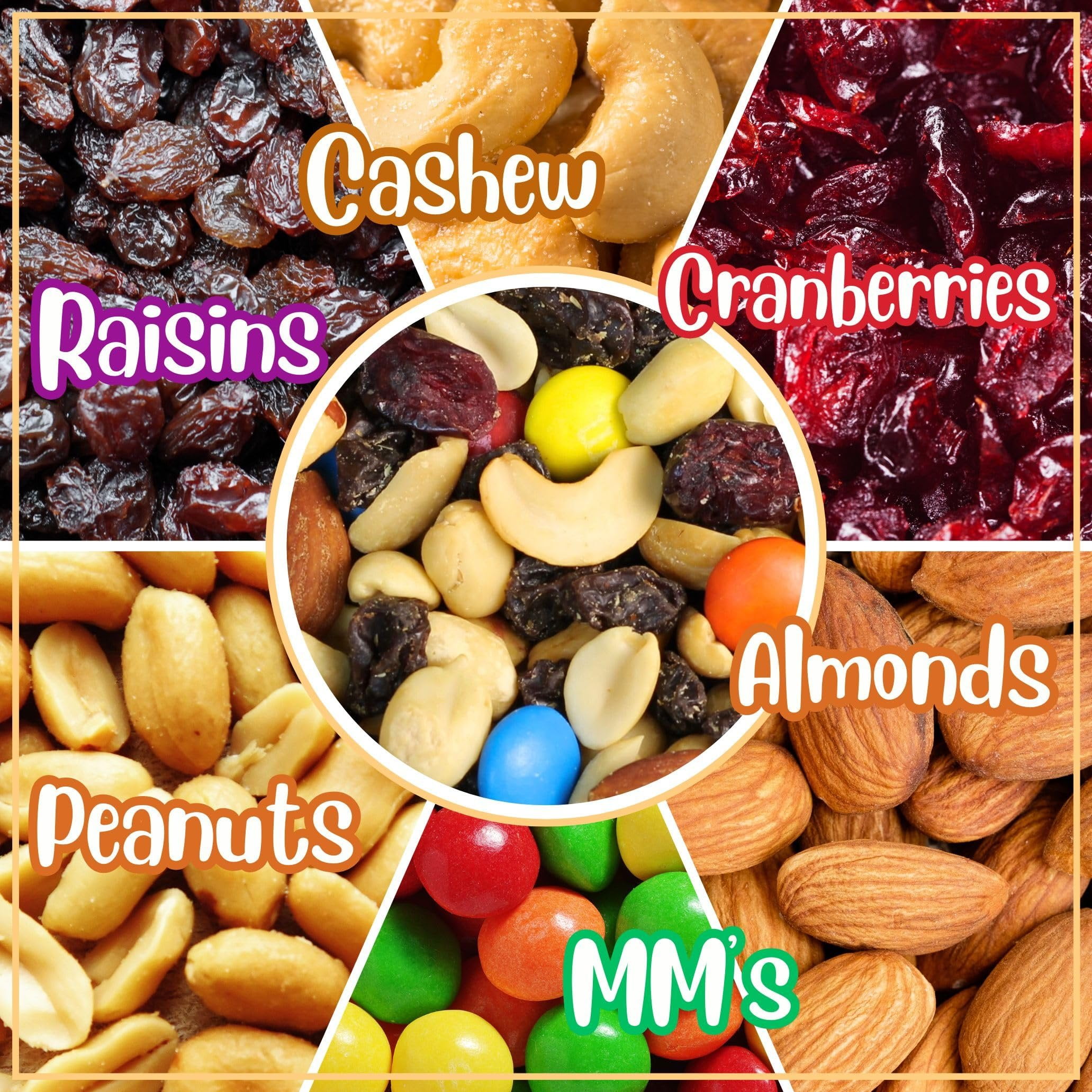 M&M's Classic Trail Mix by It's Delish, 3 lb Reusable Container  Gourmet Chocolate M and M Trail Mix with Dried Fruit and Nuts  Sweet and Salty Snack Mix  Kosher Dairy