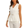 thumbnail image 4 of INSPIRE CHIC Office Blazer Vest for Women's Lapel Collar Button Down Belted Sleeveless Jacket, 4 of 5