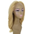 thumbnail image 3 of LUXLUXE Cleo Wavy Layered 21 in Long 4X4 Hand Tied Lace Front Wig, Heat Resistant Fibers,Golden Blonde, 3 of 9
