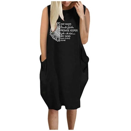 

Sweater Dress for Women Valentines Dress for Women The Fashion Women s Summer O Neck Plus Size Casual Loose Fit Pocket Sexy Printed Dress on Clearance Prom Dresses Tops Dressy Casual Black 3XL