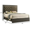 thumbnail image 5 of Cato Upholstered California King Bed Tufted Brown Headboard Dark Gray, 5 of 5